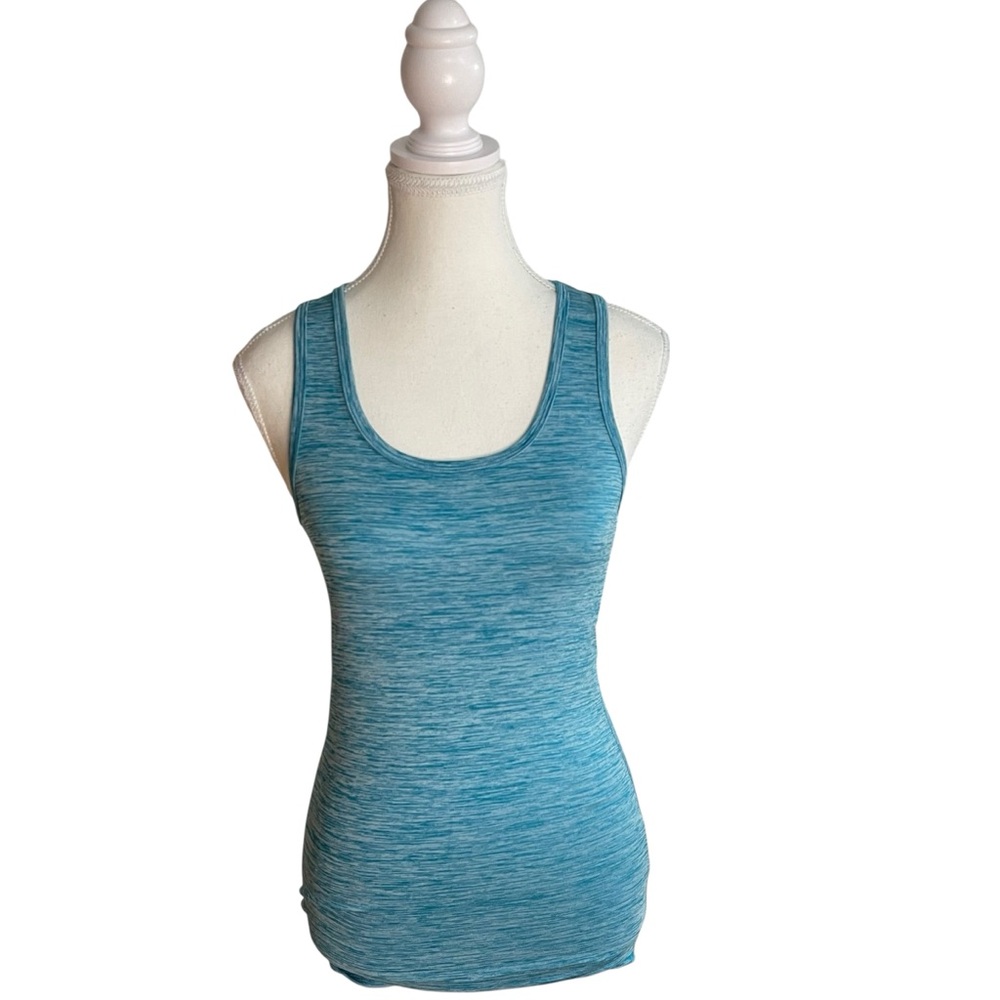 Reserved Heathered Basic Tank Blue